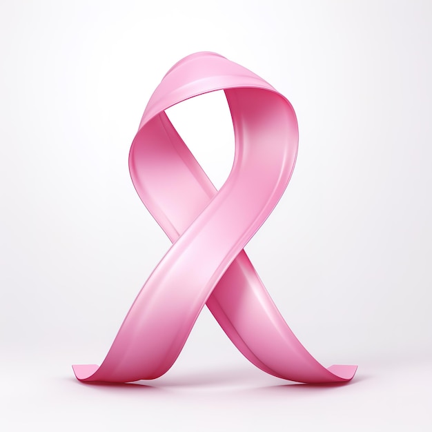 Pink crossed 3d ribbon on a white background breast cancer