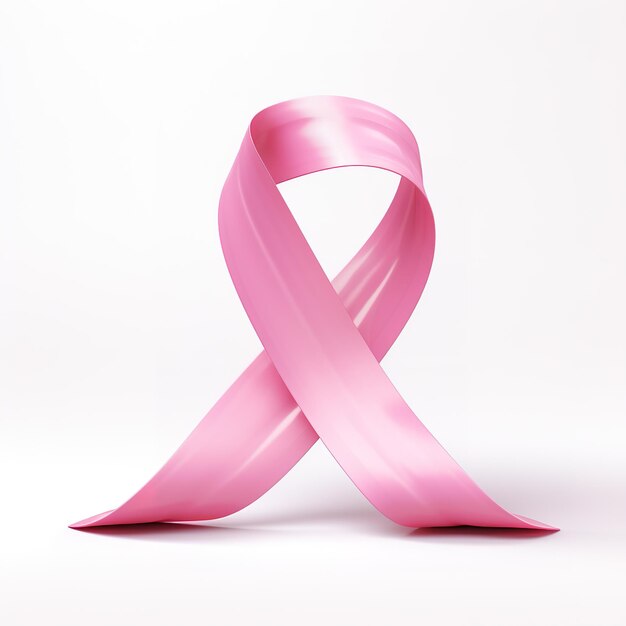 Pink crossed 3d ribbon on a white background breast cancer