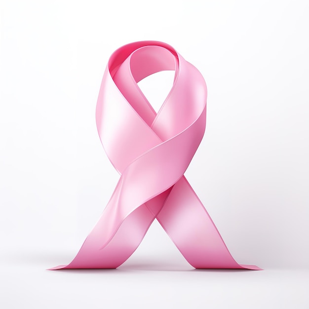 Pink crossed 3d ribbon on a white background breast cancer