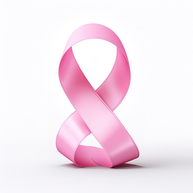 Pink crossed 3d ribbon on a white background breast cancer