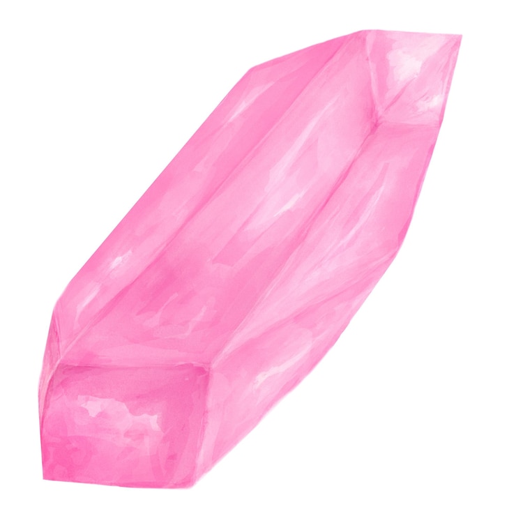 Photo pink crystal png sticker watercolor design in transparent background