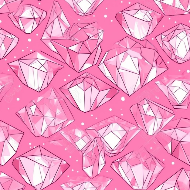 Pink crystal quartz diamond pattern