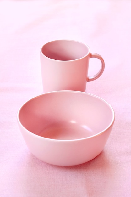 Pink cup and plate