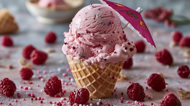 Pink Cupcake With Pink Umbrella