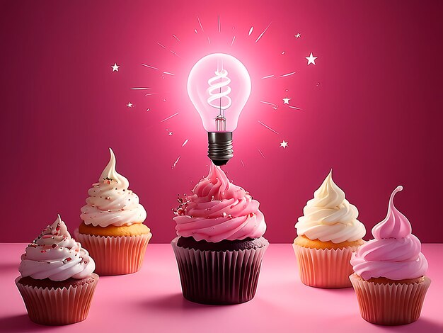 Foto cupcake rosa