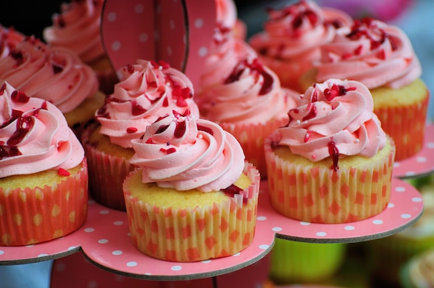 Pink cupcakes assortment