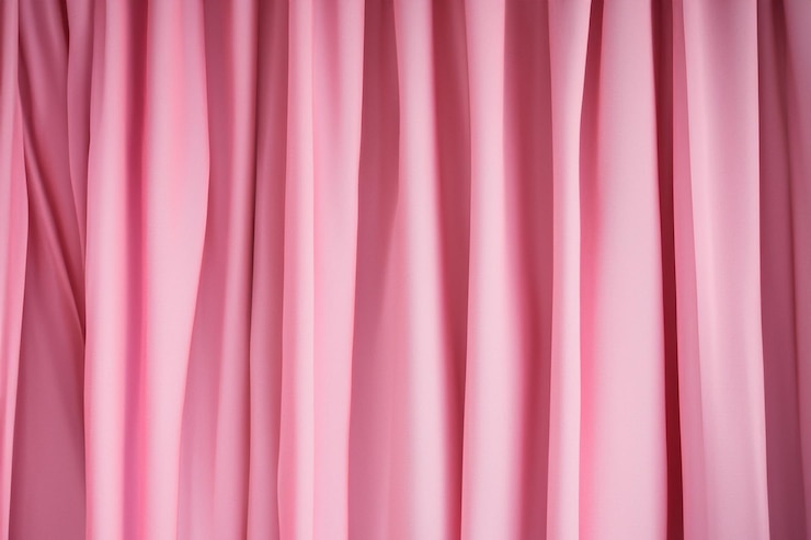 Photo a pink curtain with a white stripe on the bottom