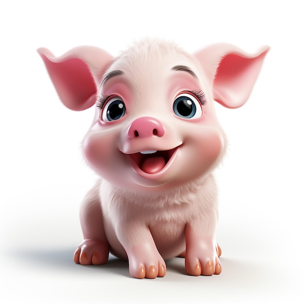 Pink cute pig cartoon