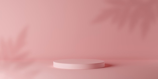 Pink cylinder empty podium mockup