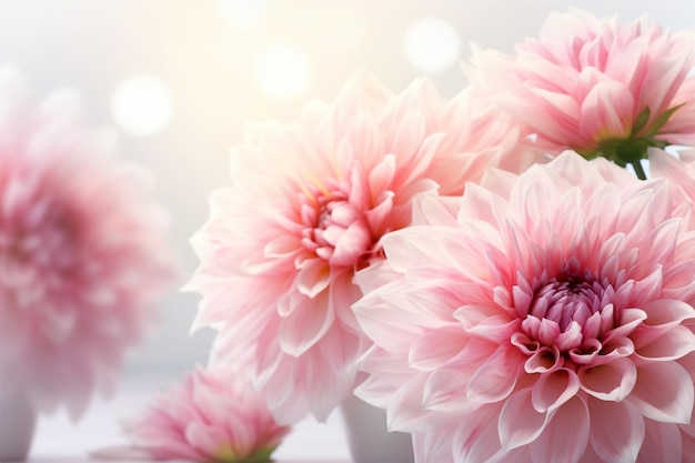 Photo pink dahlia closeup generative ai