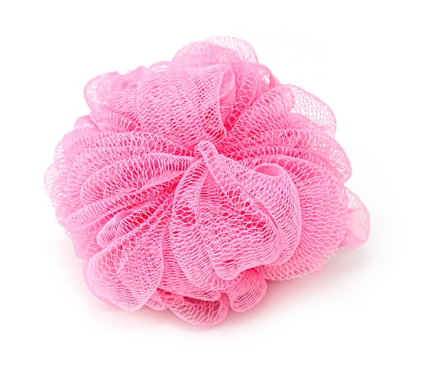 Pink  decorative washcloths isolated on white