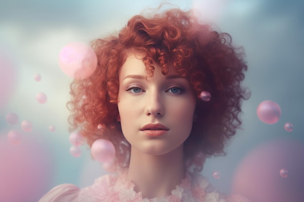 Pink delicate woman Style model Generate Ai