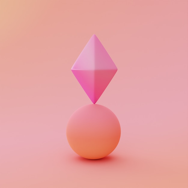 Photo pink diamond background and ball