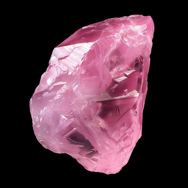 Photo a pink diamond is shown on a black background