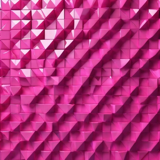 Pink diamond quadrangle tile wall 3d rendering