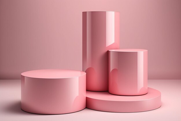 A pink display podium pedestal modern stand product display abstract background 3d rendering