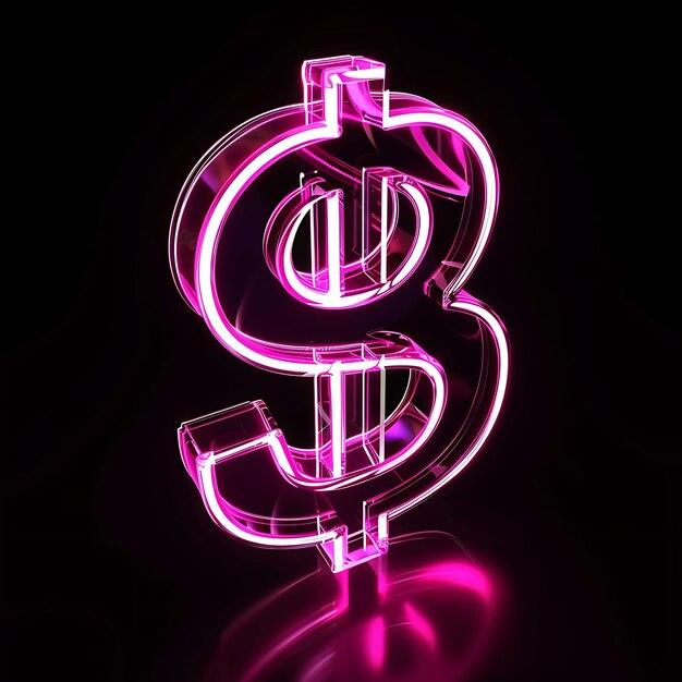 Photo a pink dollar sign with a pink background