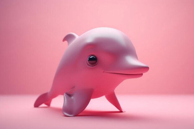 A pink dolphin with a pink background