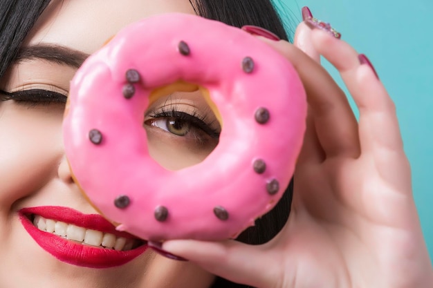 Pink donut and model