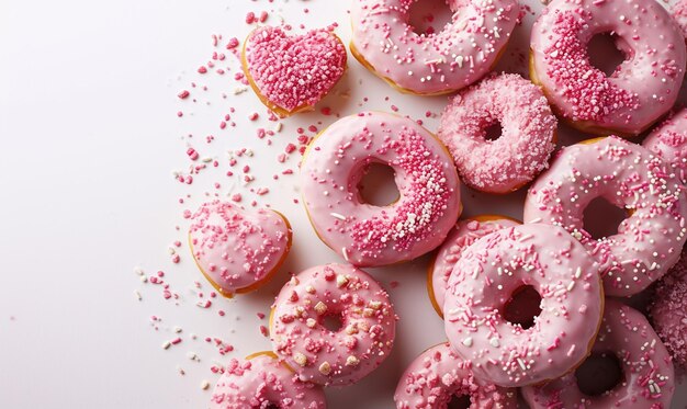 Pink donut valentines day dessert