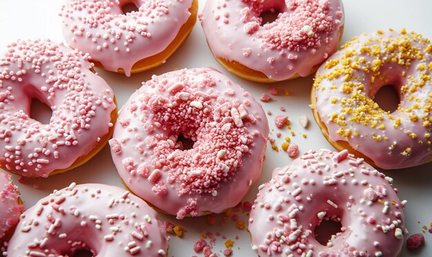 Pink donut valentines day dessert