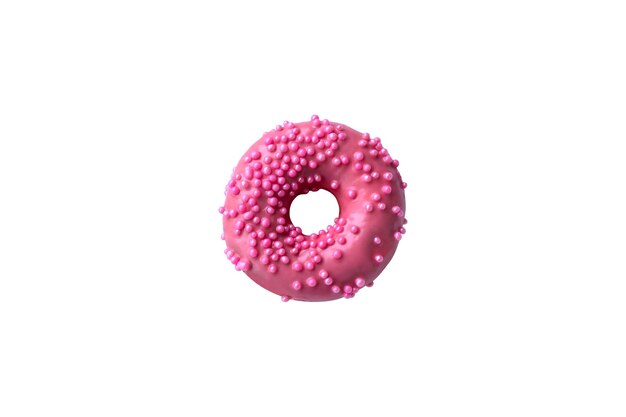 pink donut on white background