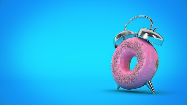 A pink donut with a pink donut on it