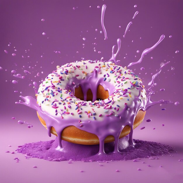 pink doughnut splash