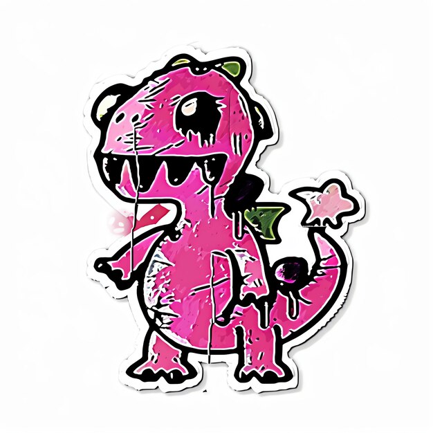 Photo a pink dragon with a green dragon on it