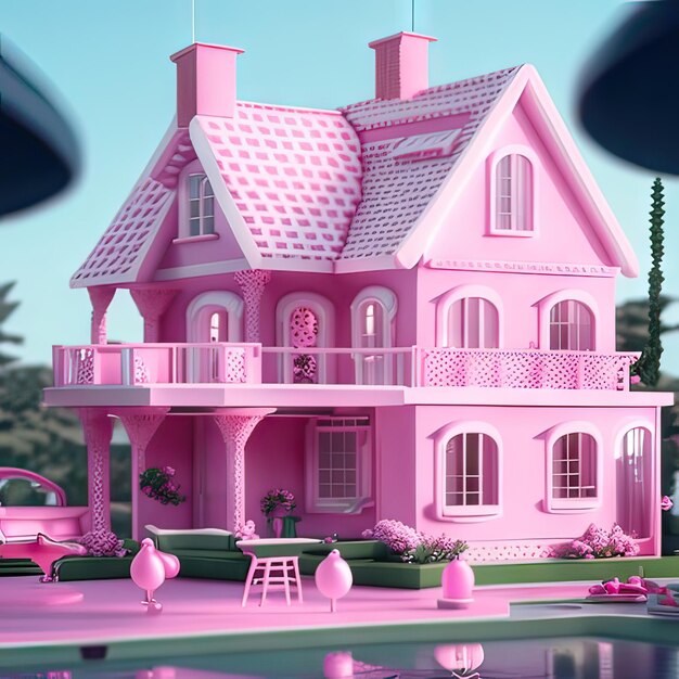 ピンクのドリームハウス ゲネレーティブAI