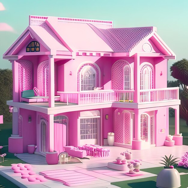 Pink dream house generative ai