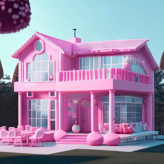 Pink dream house generative ai