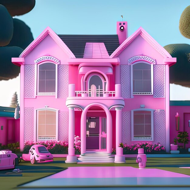 Pink dream house generative ai