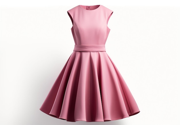 白地にピンクのドレス 生成 AI
