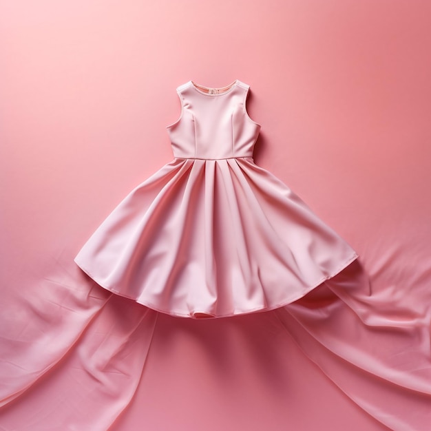 Photo a pink dress with a pink bow on the bottom
