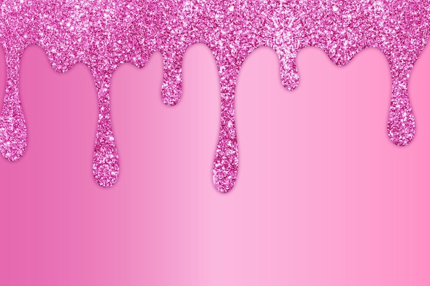 Photo pink dripping glitter background