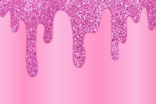 Pink Dripping Glitter Background