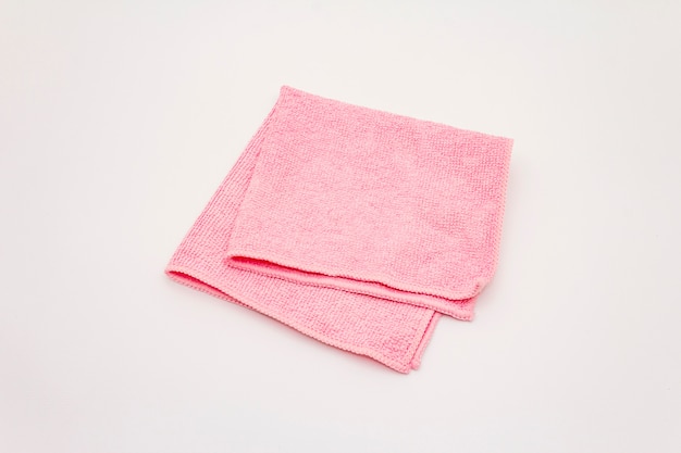 Pink duster isolated on white background