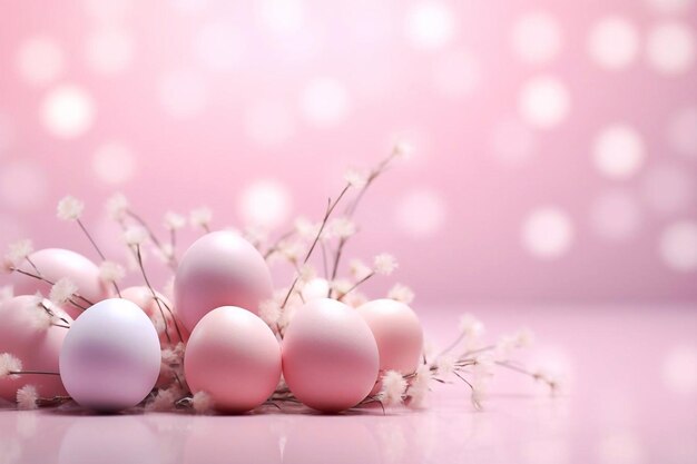 Pink eggs with flowers