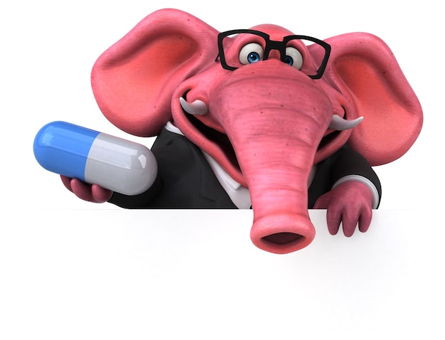 Pink elephant - 3D Illustration