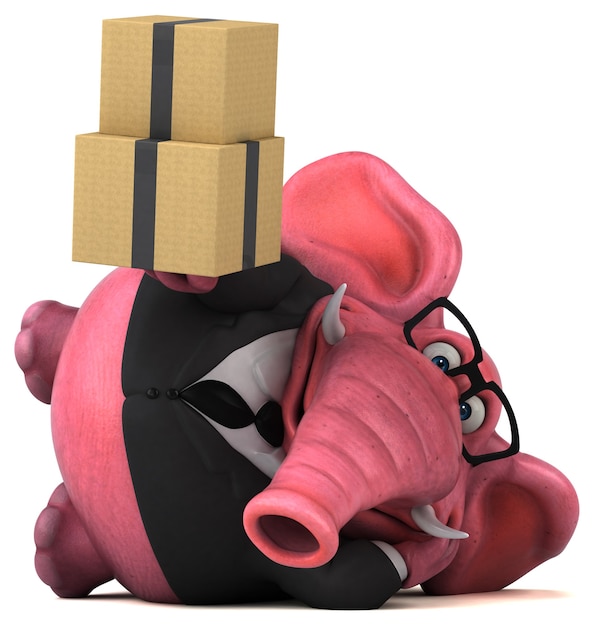 Pink elephant - 3D Illustration