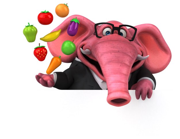 Pink elephant - 3D Illustration