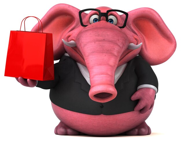 Pink elephant - 3D Illustration