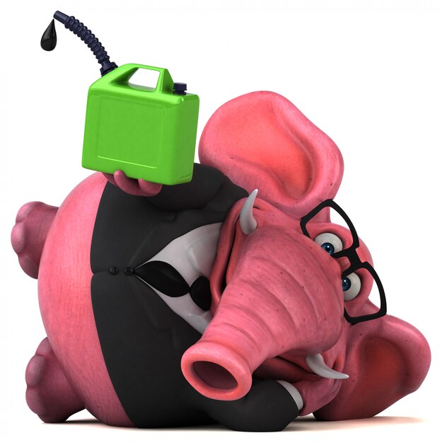 Pink elephant 3D Illustration