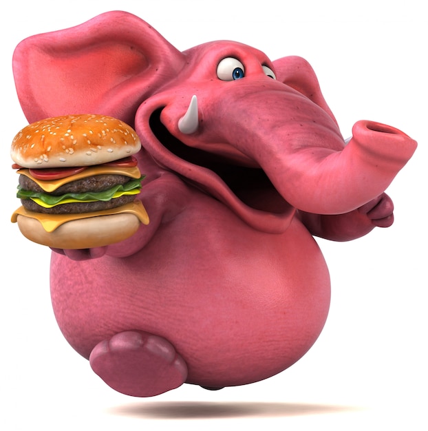 Розовый слон - 3D Иллюстрация