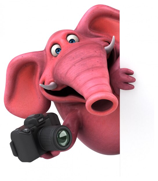 Pink elephant - 3D Illustration