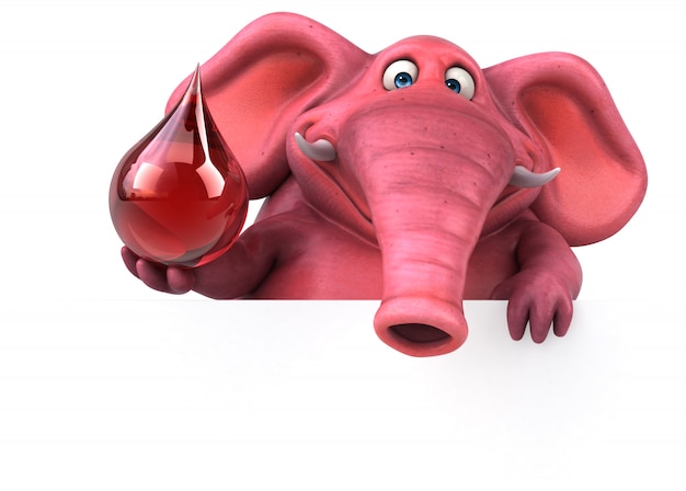 ピンクの象-3 Dイラストレーション