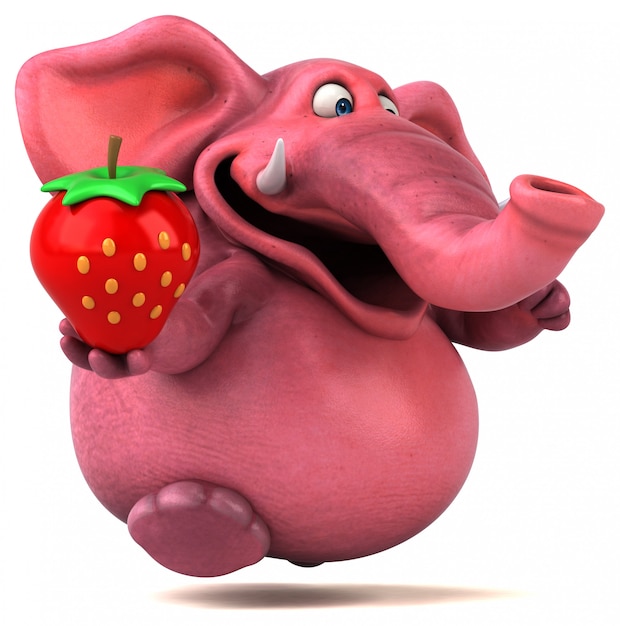 Pink elephant - 3D Illustration