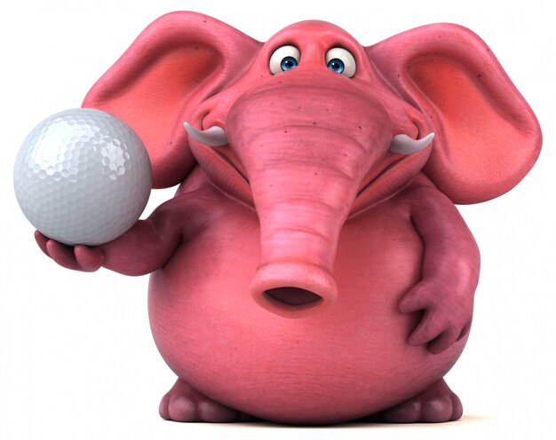 Pink elephant - 3D Illustration