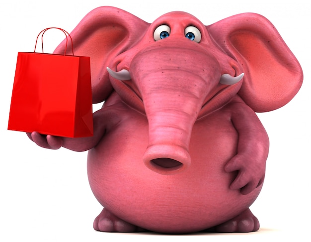 Pink elephant - 3D Illustration